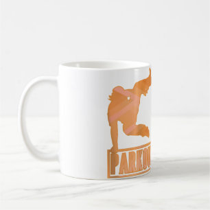 Taza De Café Diseño de salto de parkour con hombre saltando y C