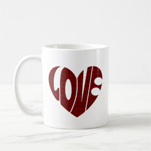 Taza De Café Diseño de San Valentín Corazón, diseño de amor ret