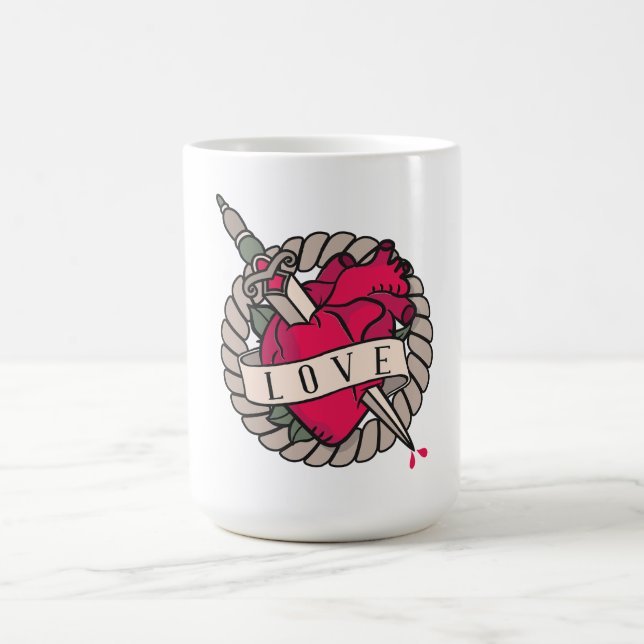 Taza De Café Diseño de San Valentín para el corazón (Centro)