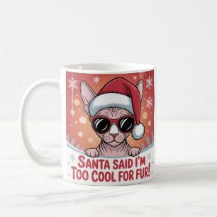 Taza De Café Diseño de Santa Navidad con gato Sphynx genial