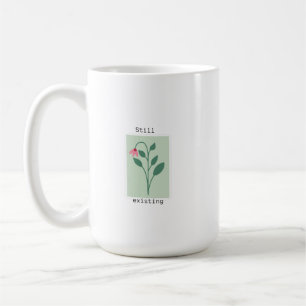 Taza De Café Diseño de sello de flor minimalista aún existente