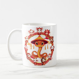Taza De Café Diseño de serpientes de Año Nuevo lunar chino 1
