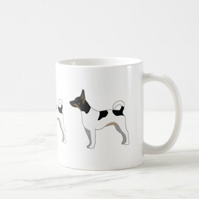 Taza De Café Diseño de silueta de raza básica Rat Terrier (Derecha)