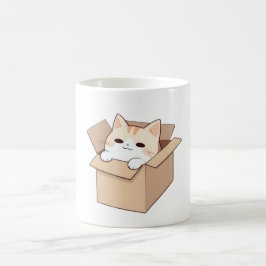 Taza De Café Diseño de Sticker Kawaii de Gato Adorable en una C