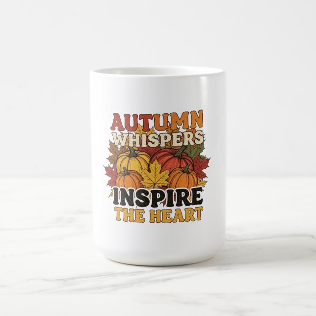Taza De Café Diseño de susurros de otoño con camiseta triple me (Centro)