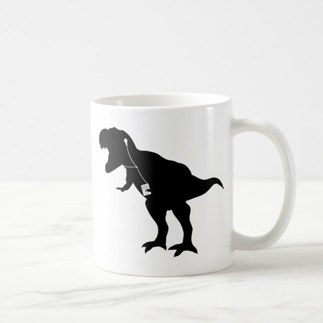 Taza De Café Diseño de T-Rex del baile (Derecha)