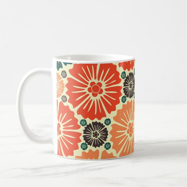 Taza De Café Diseño de tapiz Art Nouveau Retro. (Izquierda)