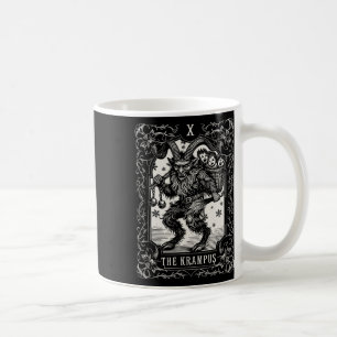Taza De Café Diseño de tarjeta de tarot de Krampus, Navidad, Pi