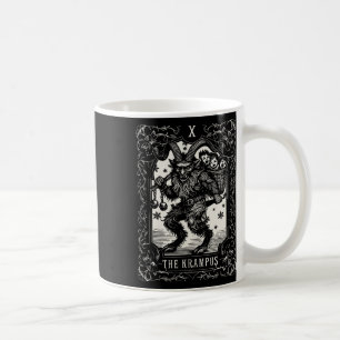 Taza De Café Diseño de tarjeta de tarot de Krampus, temporada d