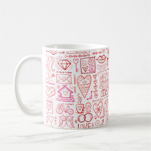 Taza De Café diseño de tarjeta el día de San Valentín. Amor y c