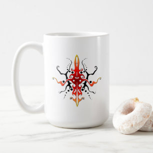 Taza De Café Diseño de tatuaje tribal de máscara abstracta - ro