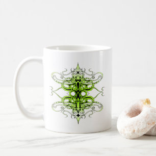 Taza De Café Diseño de tatuaje tribal Personalizado verde
