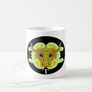 Taza De Café Diseño de Tauro de Rótulo de toros de Zodiac