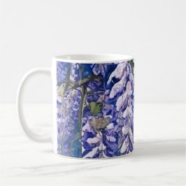 Taza De Café Diseño de tazón de café con flores de glicinia