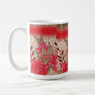 Taza De Café Diseño de tejidos intrincados con motivos florales