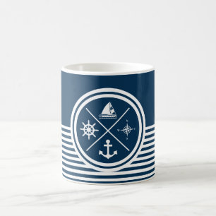 Taza De Café Diseño de temática náutica