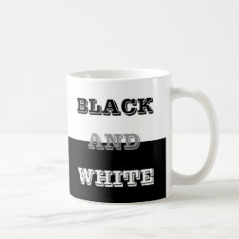Taza De Café Diseño De Texto Blanco Gris Negro Y Colores Sólido