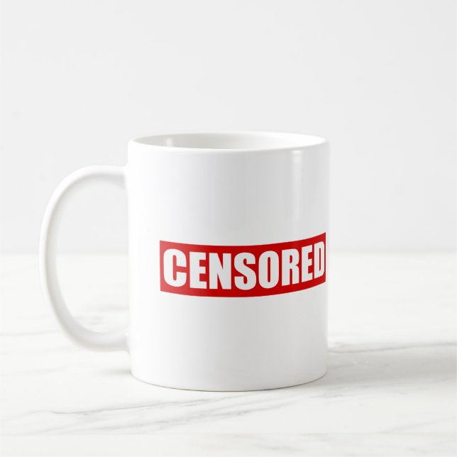 Taza De Café diseño de texto censurado (Izquierda)