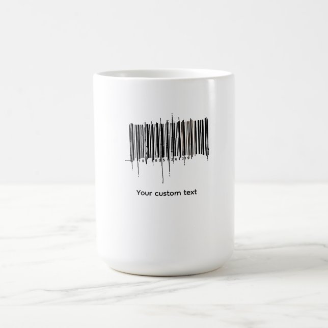 Taza De Café Diseño de texto de código de barras personalizado (Centro)