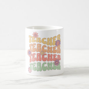 Taza De Café Diseño de texto de estilo retro docente