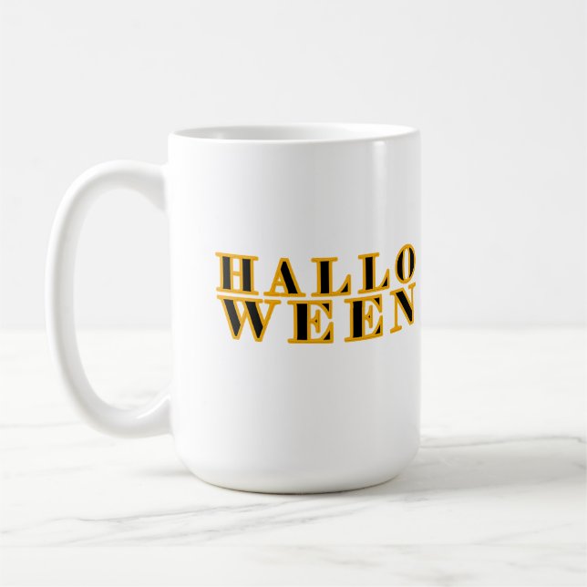 Taza De Café Diseño de texto de Halloween (Izquierda)