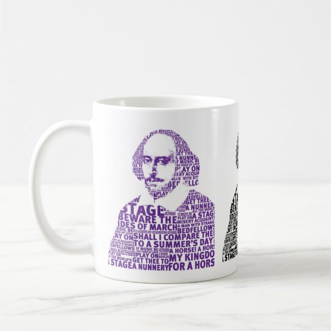 Taza De Café Diseño de texto de Shakespeare (Izquierda)