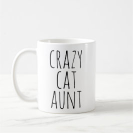 Taza De Café Diseño de texto de Tía Gata Loca