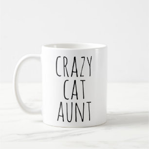 Taza De Café Diseño de texto de Tía Gata Loca