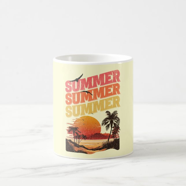 Taza De Café Diseño de texto de verano (Centro)