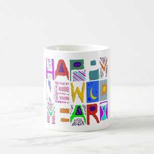 Taza De Café Diseño de texto "Feliz Año Nuevo"