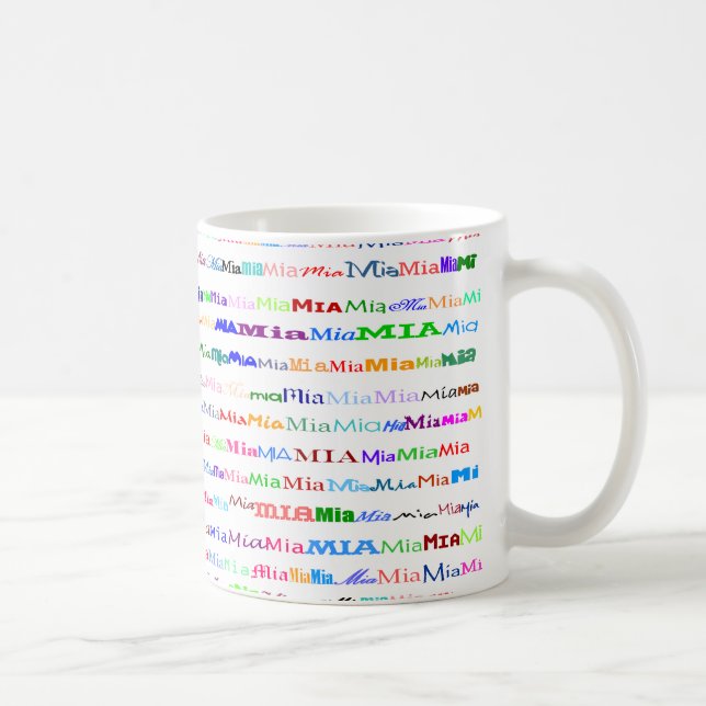 Taza De Café Diseño de texto Mia II Mug II (Derecha)