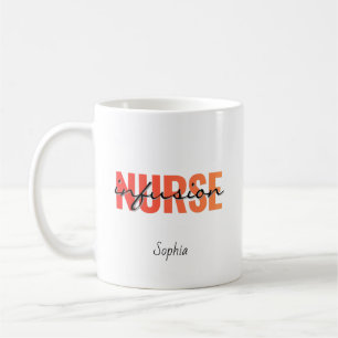 Taza De Café Diseño de tipografía para enfermera de infusión