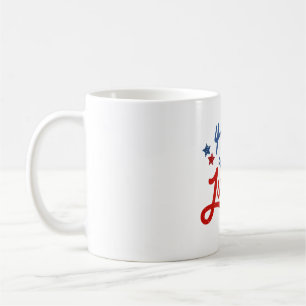 Taza De Café Diseño de tipografía patriótica del 4 de julio - B