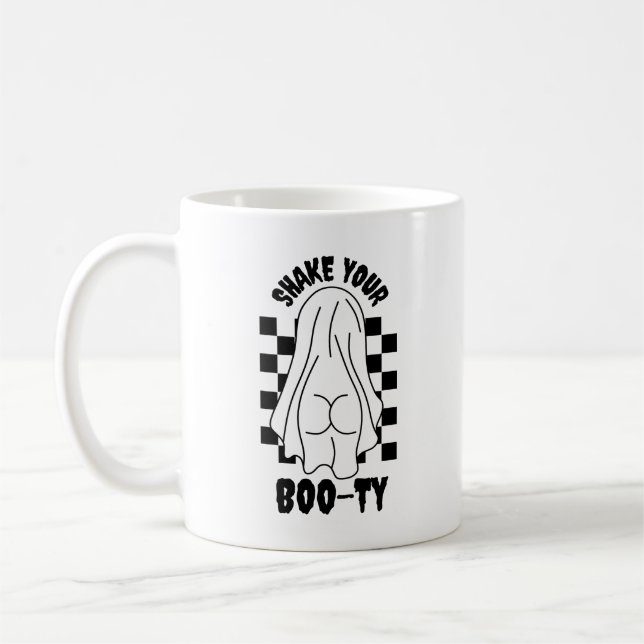Taza De Café Diseño de topo fantasma - "Agitar tu botín" (Izquierda)