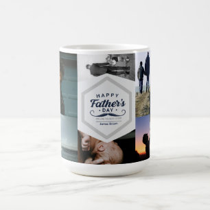 Taza De Café Diseño de tributo al bigote del Día del Padre feli