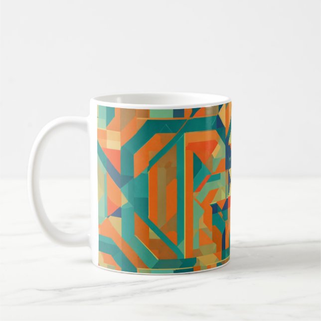 Taza De Café "Diseño de tritonalidades geométricas de armonía g (Izquierda)