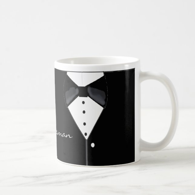 Taza De Café Diseño de Tuxedo Groomsman (Derecha)