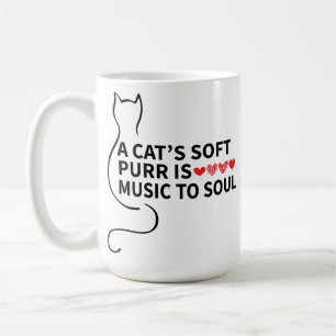 Taza De Café Diseño de un gato gracioso, Cat'st purr es música 