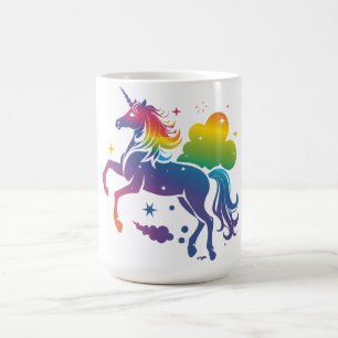 Taza De Café Diseño de unicornio de color arcoiris