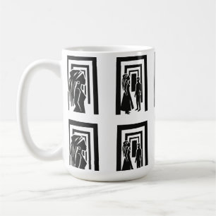 Taza De Café Diseño de unidad de silueta negra moderna