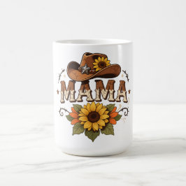 Taza De Café Diseño de vaquera girasol mamá occidental