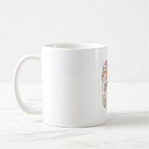 Taza De Café Diseño de vector adorable de unicornios de paz y a