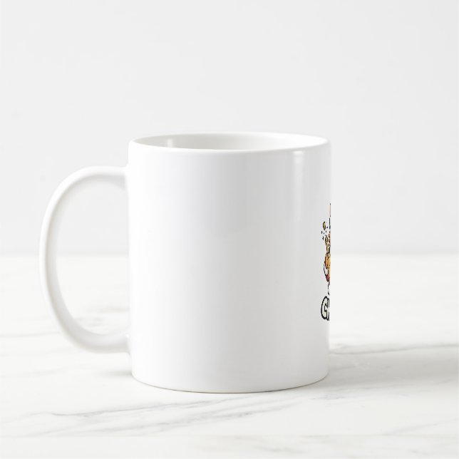 Taza De Café Diseño de vector de gato de Navidad alegre (Izquierda)