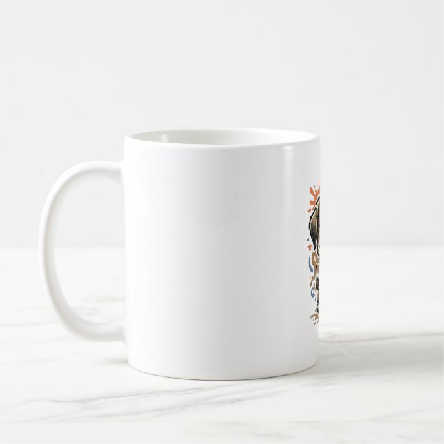 Taza De Café Diseño de vector de grabado de salpicaduras de cac (Izquierda)