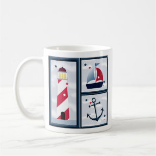 Taza De Café Diseño de vela náutica 11oz Café Mug