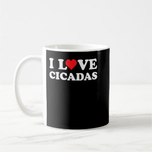 Taza De Café Diseño de verano para cigarras Amantes I Love Cica