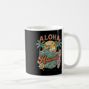 Taza De Café Diseño de verano tropical de surf de Aloha Hawaii 