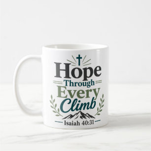 Taza De Café Diseño de versículo bíblico Esperanza a través de 