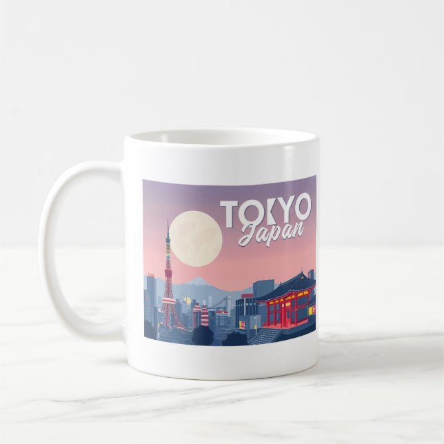 Taza De Café Diseño de viajes Pastel de Japón en Tokio (Izquierda)