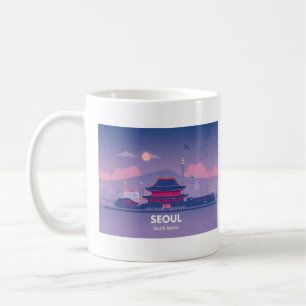 Taza De Café Diseño de viajes pastoral de Corea del Sur en Seúl